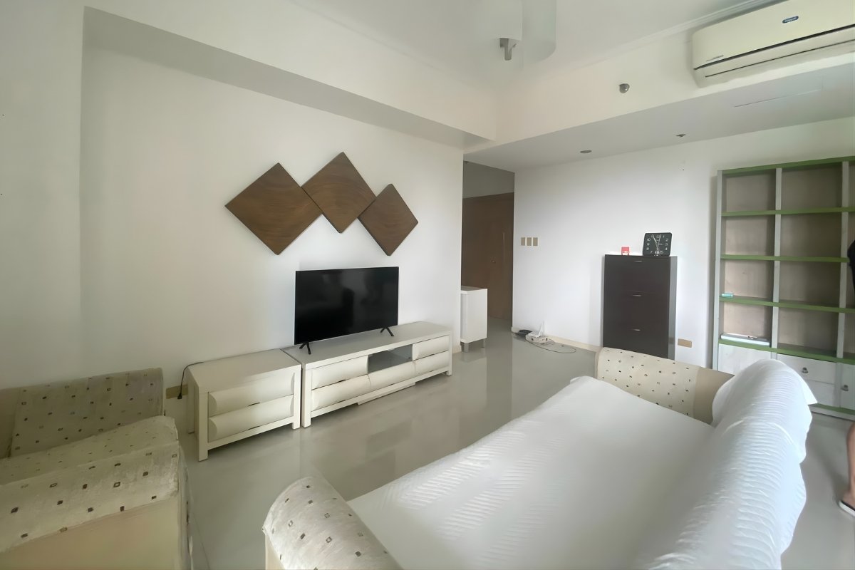 2BR Condominium unit – Citylights Gardens (1) Living area of the 2-bedroom condo for rent in Cebu City