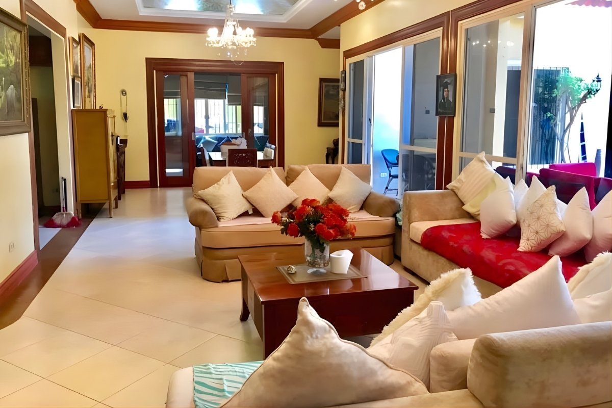 Executive Bungalow in St. Nino Subdivision with Private Pool (1) Living area of the 6-bedroom lot for sale in Cebu City